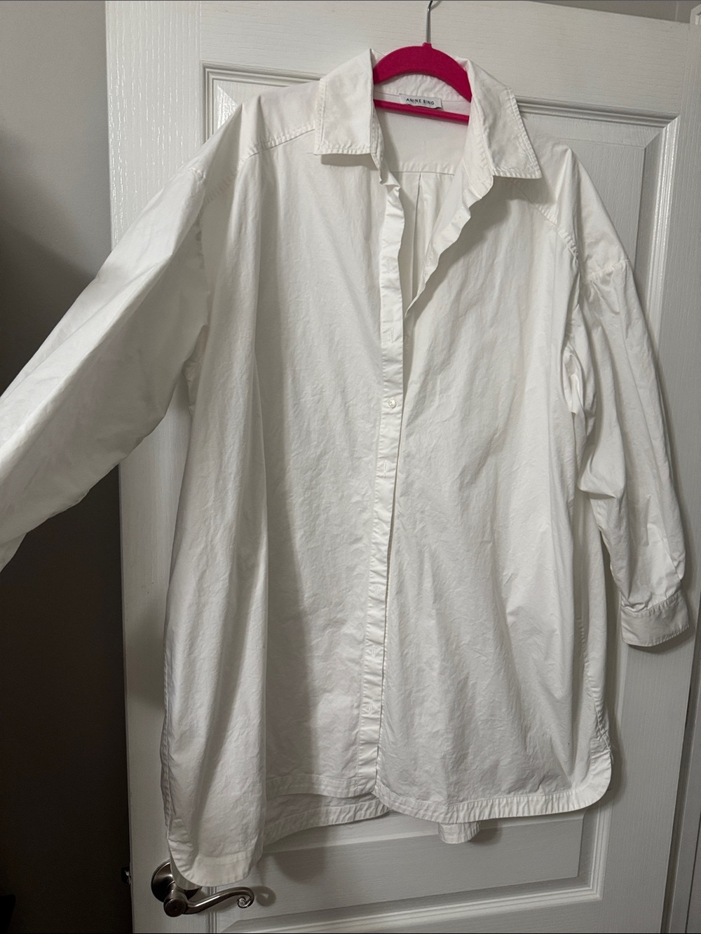 Anine Bing Aubrey White Oversized Button-Up Shirt or dress